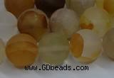 CYC144 15.5 inches 12mm round matte yellow quartz beads wholesale