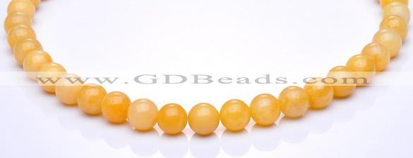 CYJ03 16 inches 8mm round yellow jade gemstone beads Wholesale