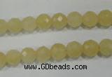 CYJ152 15.5 inches 8mm faceted round yellow jade beads wholesale