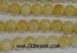 CYJ161 15.5 inches 8mm round yellow jade beads wholesale