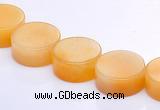 CYJ20 16 inches 12mm coin yellow jade gemstone beads Wholesale