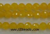 CYJ202 15.5 inches 8mm faceted round yellow jade beads wholesale