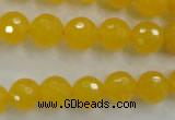 CYJ203 15.5 inches 10mm faceted round yellow jade beads wholesale