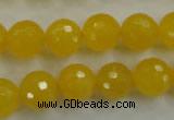 CYJ204 15.5 inches 12mm faceted round yellow jade beads wholesale