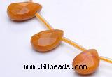 CYJ24 9*13mm faceted teardrop yellow jade beads Wholesale