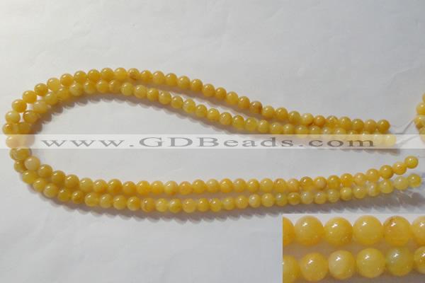 CYJ251 15.5 inches 6mm round yellow jade beads wholesale