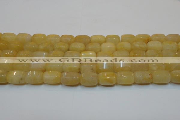 CYJ270 15.5 inches 10*14mm faceted tube yellow jade gemstone beads