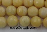 CYJ312 15.5 inches 8mm faceted round yellow jade beads wholesale