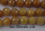 CYJ324 15.5 inches 10mm faceted round yellow jade beads wholesale