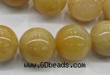 CYJ404 15.5 inches 12mm round yellow jade gemstone beads