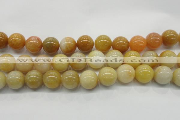 CYJ406 15.5 inches 16mm round yellow jade gemstone beads