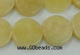 CYJ51 15.5 inches 20mm coin yellow jade gemstone beads wholesale