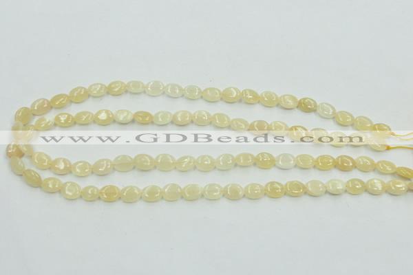 CYJ59 15.5 inches 8*10mm oval yellow jade gemstone beads wholesale