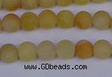 CYJ601 15.5 inches 6mm round matte yellow jade beads wholesale