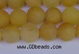 CYJ603 15.5 inches 10mm round matte yellow jade beads wholesale