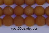 CYJ612 15.5 inches 8mm round matte yellow jade beads wholesale