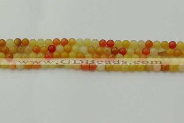 CYJ620 15.5 inches 4mm round yellow jade beads wholesale