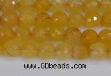 CYJ638 15.5 inches 4mm faceted round yellow jade beads wholesale