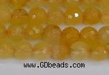 CYJ639 15.5 inches 6mm faceted round yellow jade beads wholesale