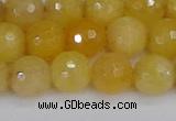 CYJ641 15.5 inches 10mm faceted round yellow jade beads wholesale