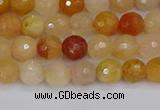 CYJ645 15.5 inches 4mm faceted round mixed yellow jade beads