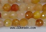 CYJ646 15.5 inches 6mm faceted round mixed yellow jade beads