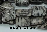 CZJ10 16 inches 12*16mm rectangle zebra jasper gemstone beads