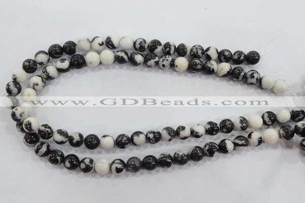 CZJ205 15.5 inches 12mm round black & white zebra jasper beads