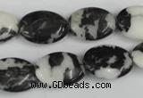 CZJ220 15.5 inches 13*18mm oval black & white zebra jasper beads