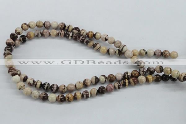 CZJ250 15.5 inches 8mm round zebra jasper beads wholesale