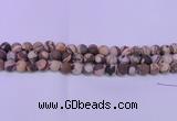 CZJ260 15.5 inches 4mm round matte zebra jasper beads