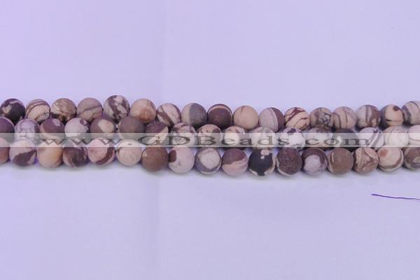 CZJ262 15.5 inches 8mm round matte zebra jasper beads