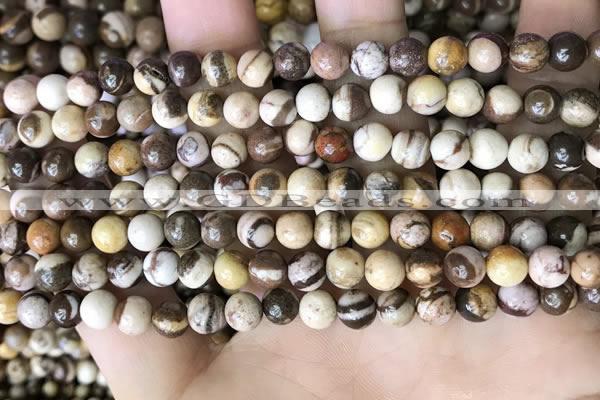 CZJ291 15.5 inches 6mm round brown zebra jasper beads wholesale