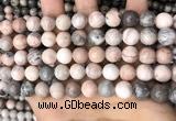 CZJ299 15.5 inches 10mm round pink zebra jasper beads wholesale