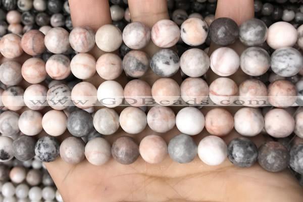 CZJ299 15.5 inches 10mm round pink zebra jasper beads wholesale