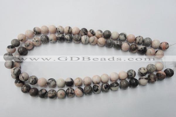 CZJ403 15.5 inches 10mm round pink zebra jasper beads wholesale