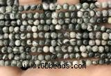 CZJ410 15.5 inches 4mm round green zebra jasper beads wholesale