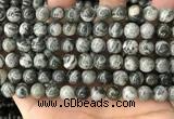 CZJ412 15.5 inches 8mm round green zebra jasper beads wholesale