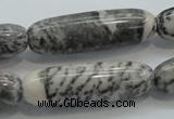 CZJ50 16 inches 12*40mm Cylinder zebra jasper gemstone beads wholesale