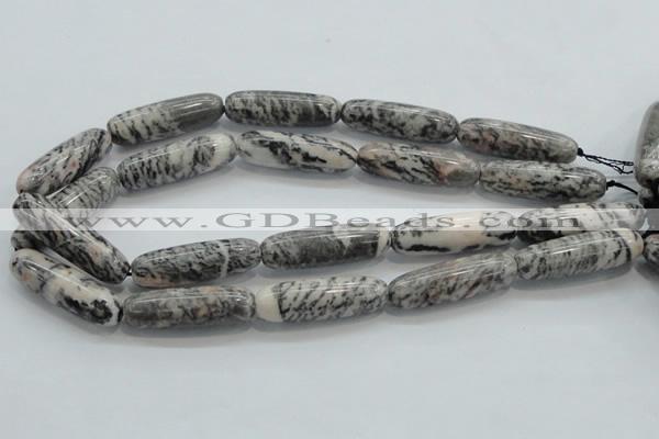 CZJ50 16 inches 12*40mm Cylinder zebra jasper gemstone beads wholesale