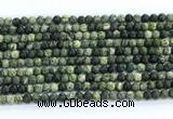 CZJ570 15.5 inches 4mm round green zebra jasper gemstone beads