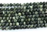 CZJ571 15.5 inches 6mm round green zebra jasper gemstone beads