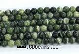 CZJ572 15.5 inches 8mm round green zebra jasper gemstone beads