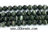 CZJ574 15.5 inches 12mm round green zebra jasper gemstone beads