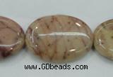 CZJ84 16 inches 22*30mm oval red zebra jasper beads wholesale