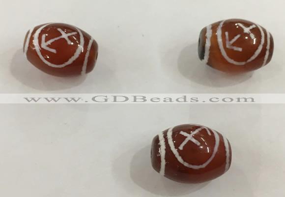 DZI318 10*14mm drum tibetan agate dzi beads wholesale