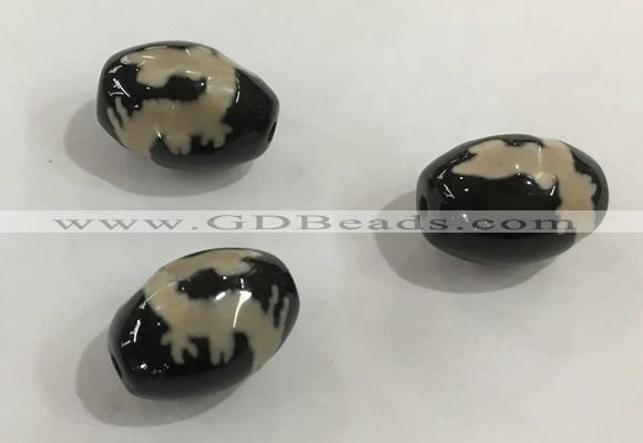 DZI358 10*14mm drum tibetan agate dzi beads wholesale