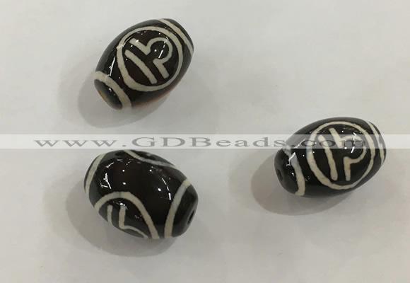 DZI414 10*14mm drum tibetan agate dzi beads wholesale