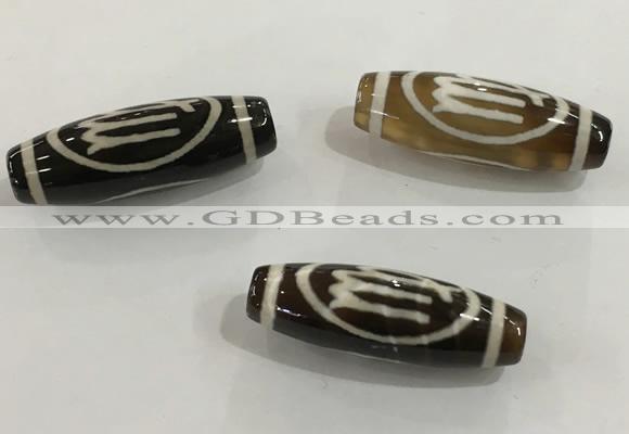 DZI456 10*30mm drum tibetan agate dzi beads wholesale