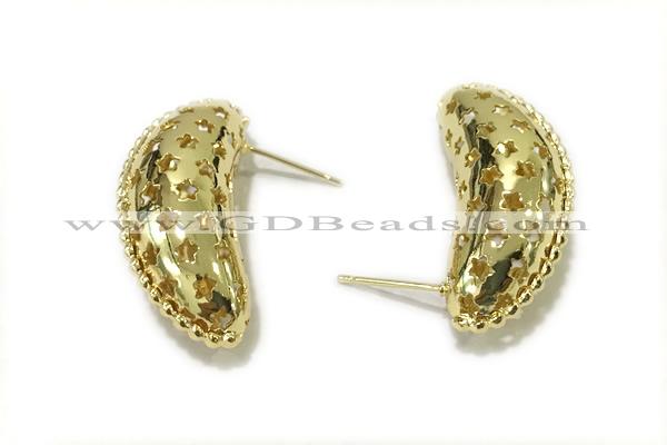 EARR19 13*32mm copper earrings gold plated